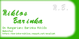 miklos barinka business card